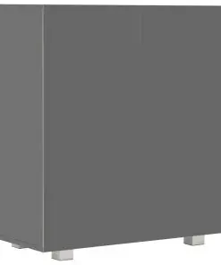 vidaXL Sideboard High Gloss Grey 71x35x76 cm Chipboard