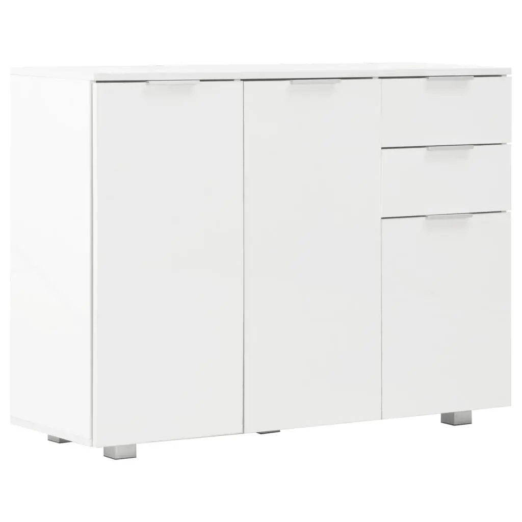 vidaXL Sideboard High Gloss White 107x35x76 cm