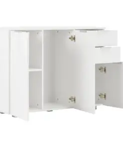vidaXL Sideboard High Gloss White 107x35x76 cm