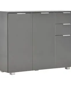 vidaXL Sideboard High Gloss Grey 107x35x76 cm