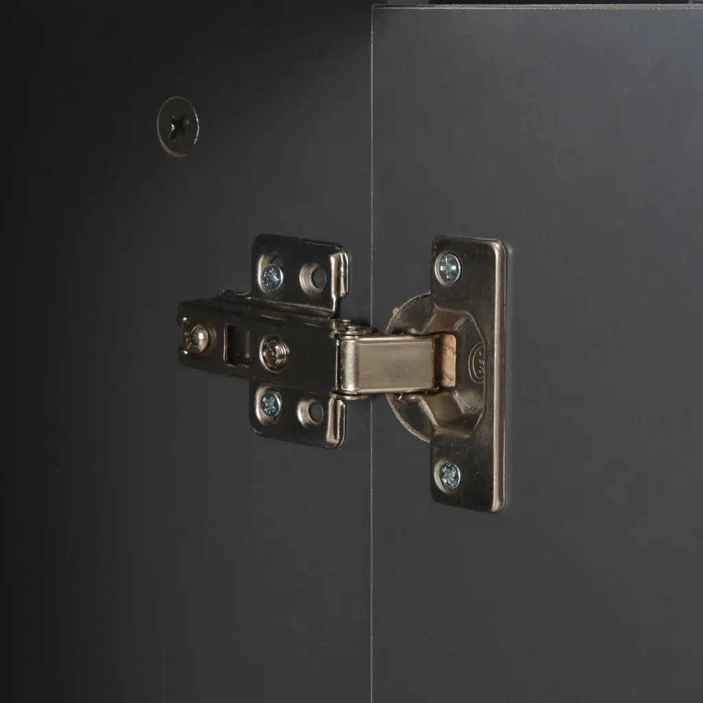 vidaXL Sideboard High Gloss Grey 107x35x76 cm