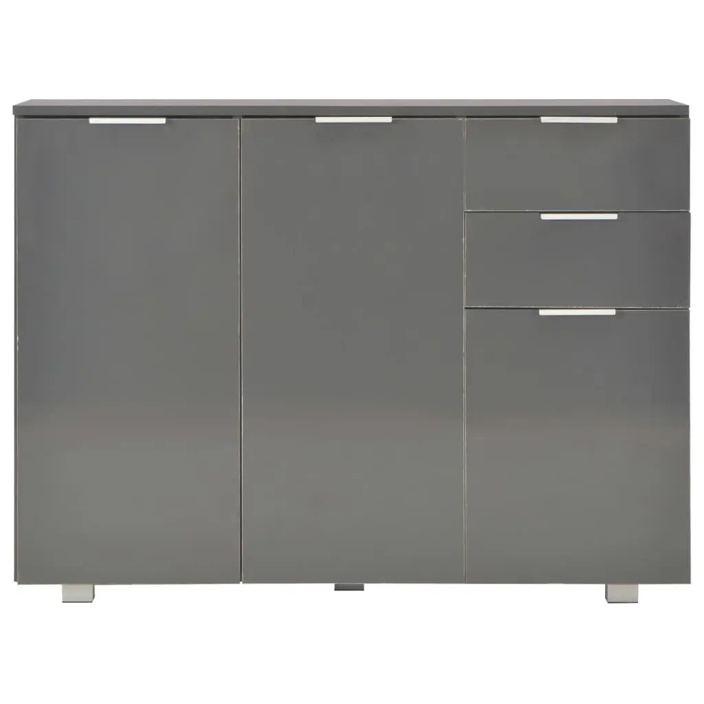 vidaXL Sideboard High Gloss Grey 107x35x76 cm