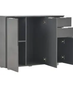 vidaXL Sideboard High Gloss Grey 107x35x76 cm