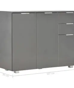 vidaXL Sideboard High Gloss Grey 107x35x76 cm