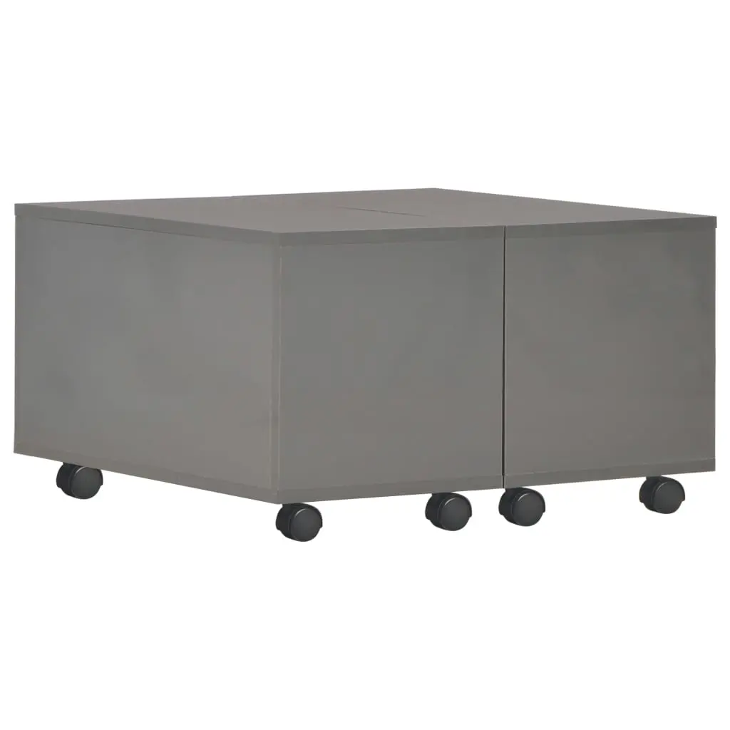 vidaXL Coffee Table High Gloss Grey 60x60x35 cm Chipboard