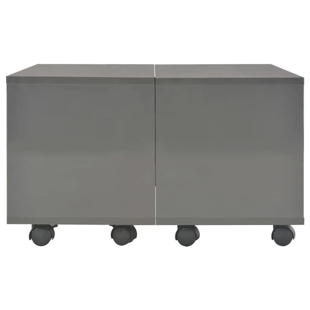vidaXL Coffee Table High Gloss Grey 60x60x35 cm Chipboard