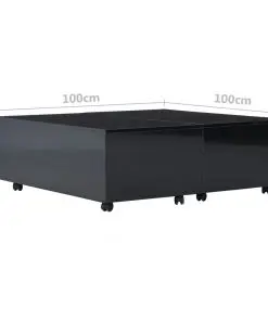 vidaXL Coffee Table High Gloss Black 100x100x35 cm