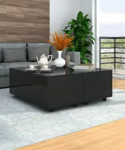 vidaXL Coffee Table High Gloss Black 100x100x35 cm