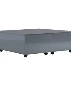 vidaXL Coffee Table High Gloss Grey 100x100x35 cm