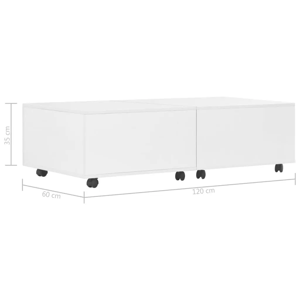 vidaXL Coffee Table High Gloss White 120x60x35 cm