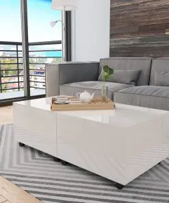 vidaXL Coffee Table High Gloss White 120x60x35 cm