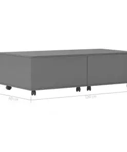 vidaXL Coffee Table High Gloss Grey 120x60x35 cm