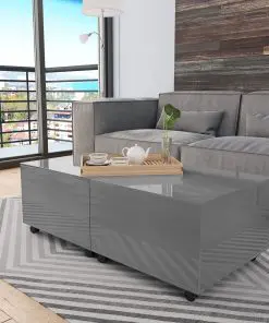 vidaXL Coffee Table High Gloss Grey 120x60x35 cm