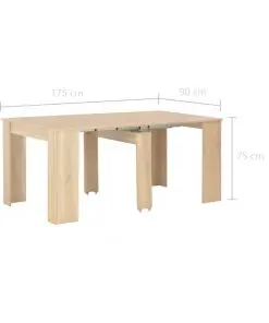 vidaXL Extendable Dining Table Sonoma Oak 175x90x75 cm
