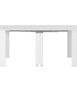 vidaXL Extendable Dining Table High Gloss White 175x90x75 cm