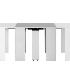 vidaXL Extendable Dining Table High Gloss White 175x90x75 cm