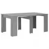 vidaXL Extendable Dining Table High Gloss Grey 175x90x75 cm vidaXL Extendable Dining Table High Gloss Grey 175x90x75 cm