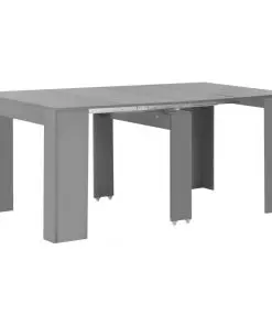 vidaXL Extendable Dining Table High Gloss Grey 175x90x75 cm