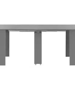 vidaXL Extendable Dining Table High Gloss Grey 175x90x75 cm