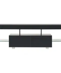 vidaXL TV Cabinet with LED Lights High Gloss Black 130x35x45 cm