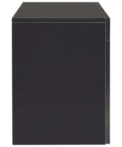 vidaXL TV Cabinet with LED Lights High Gloss Black 130x35x45 cm