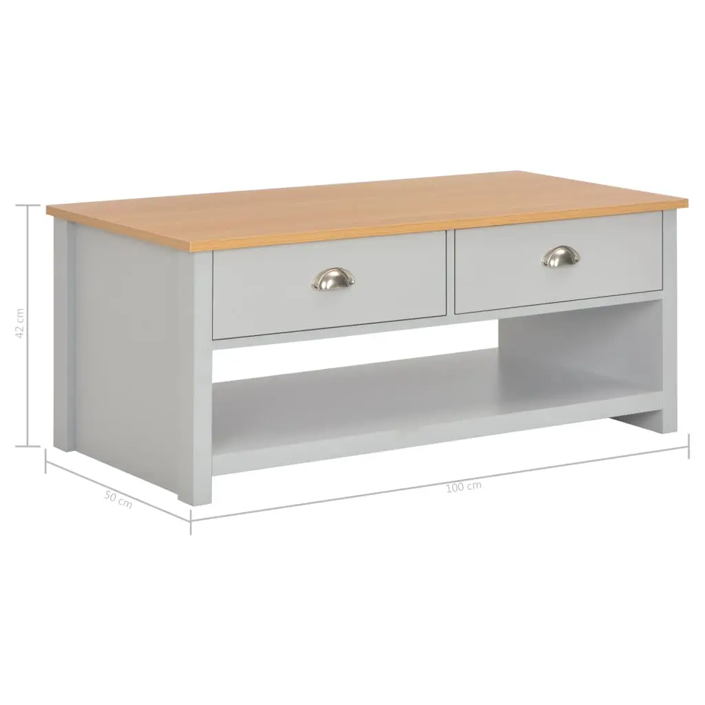 vidaXL Coffee Table Grey 100x50x42 cm