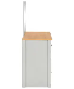 vidaXL Dressing Table with Mirror and Stool Grey 104x45x131 cm