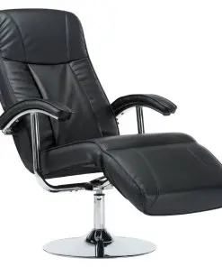 vidaXL TV Armchair Black Faux Leather