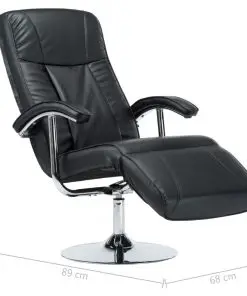 vidaXL TV Armchair Black Faux Leather