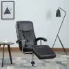 vidaXL TV Armchair Black Faux Leather
