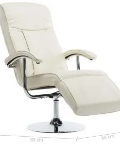 vidaXL TV Armchair Cream Faux Leather