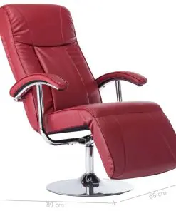 vidaXL TV Armchair Wine Red Faux Leather