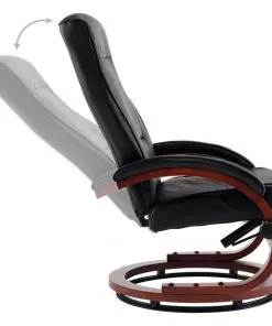 vidaXL Reclining Chair with Footstool Black Faux Leather