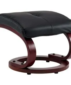 vidaXL Reclining Chair with Footstool Black Faux Leather