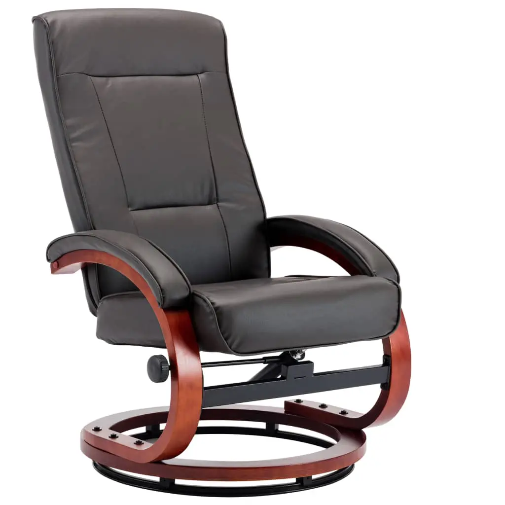 vidaXL Reclining Chair with Footstool Grey Faux Leather