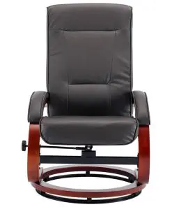 vidaXL Reclining Chair with Footstool Grey Faux Leather