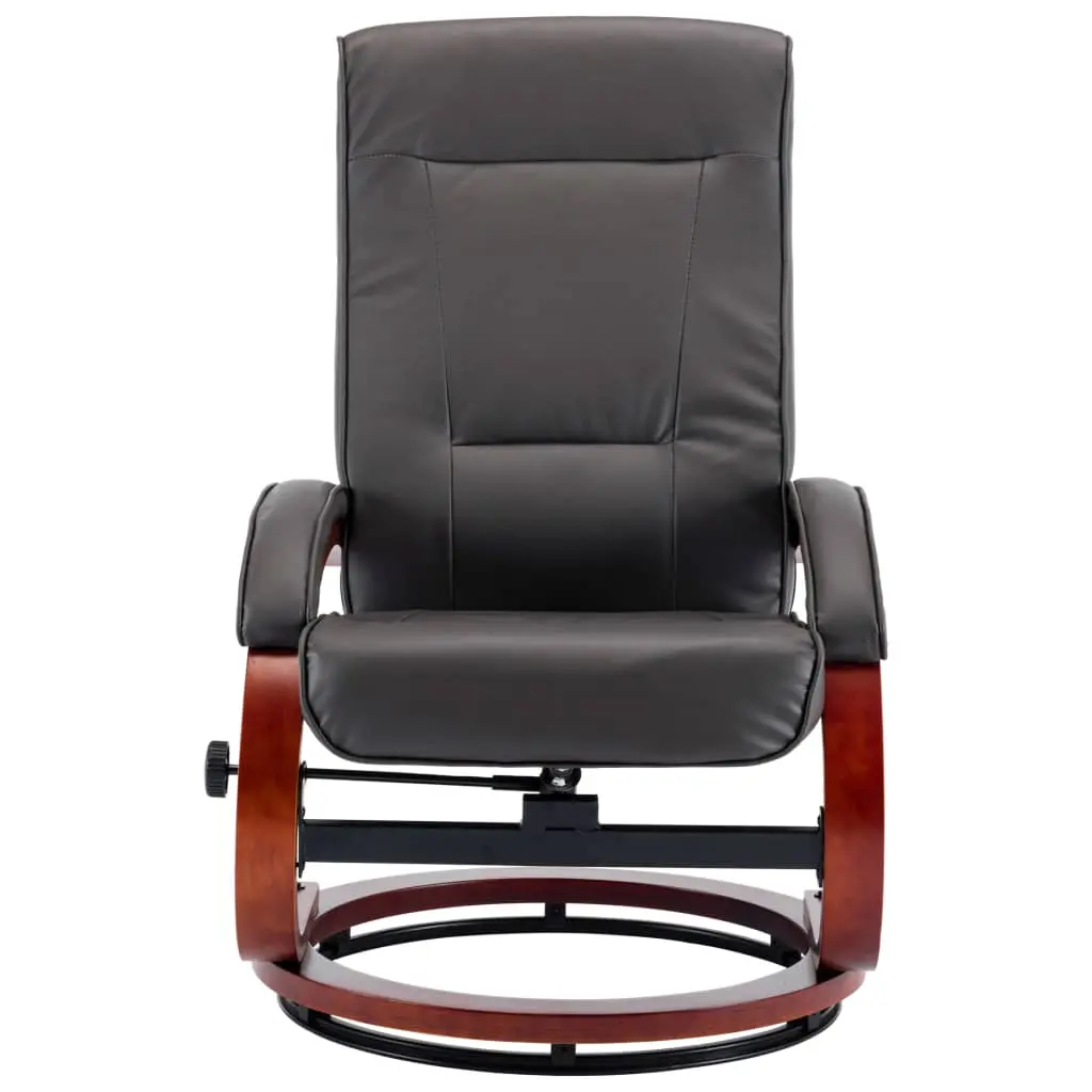 vidaXL Reclining Chair with Footstool Grey Faux Leather