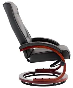 vidaXL Reclining Chair with Footstool Grey Faux Leather