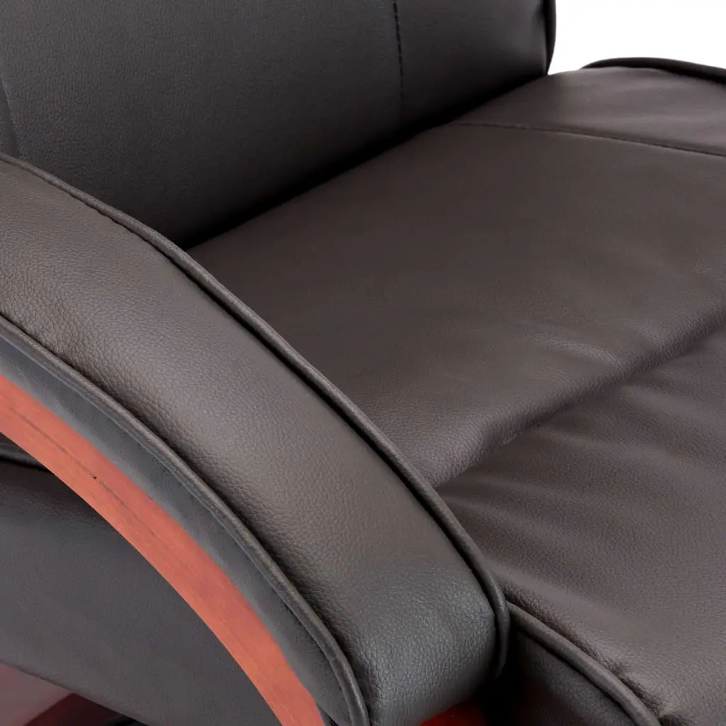 vidaXL Reclining Chair with Footstool Grey Faux Leather