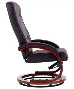 vidaXL Reclining Chair with Footstool Brown Faux Leather