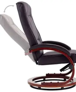 vidaXL Reclining Chair with Footstool Brown Faux Leather