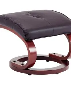 vidaXL Reclining Chair with Footstool Brown Faux Leather