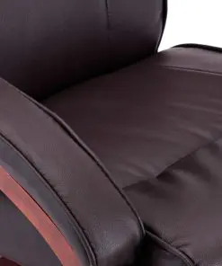 vidaXL Reclining Chair with Footstool Brown Faux Leather