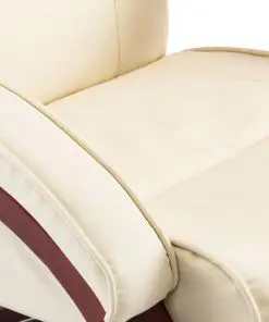 vidaXL Reclining Chair with Footstool Cream Faux Leather