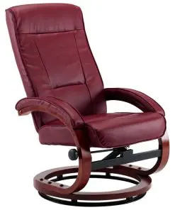 vidaXL Reclining Chair with Footstool Wine Red Faux Leather