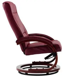 vidaXL Reclining Chair with Footstool Wine Red Faux Leather