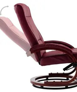 vidaXL Reclining Chair with Footstool Wine Red Faux Leather