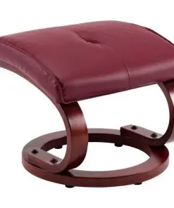 vidaXL Reclining Chair with Footstool Wine Red Faux Leather