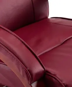 vidaXL Reclining Chair with Footstool Wine Red Faux Leather