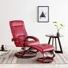 vidaXL Reclining Chair with Footstool Wine Red Faux Leather vidaXL Reclining Chair with Footstool Wine Red Faux Leather